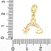 Brass Micro Pave Cubic Zirconia European Dangle Charms KK-D325-09G-3
