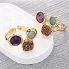 Natural Amethyst/Korean Jade/Agate Germ Cuff Rings RJEW-M076-05G-06-4