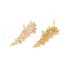 925 Sterling Silver Micro Pave Clear Cubic Zirconia Stud Earring Findings STER-U004-07G-2