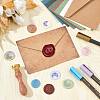 Brass Wax Seal Stamps with Wood Handle AJEW-WH0412-0170-4