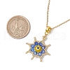 Glass Seed Beads & Handmade Evil Eye Lampwork Star Pendant Necklaces NJEW-MZ00098-3