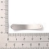 304 Stainless Steel Brushed Curved Rectangle Connector Charms STAS-R222-03P-3