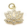 Rack Plating Brass Micro Pave Clear Cubic Zirconia Pendants KK-M309-11G-1