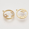 Brass Micro Pave Cubic Zirconia Charms KK-N216-27B-2