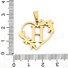 Ion Plating(IP) 201 Stainless Steel Pendants STAS-N103-183G-H-3