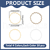 WADORN 120Pcs 4 Colors Brass Linking Rings FIND-WR0011-51-2