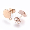 Ion Plating(IP) 304 Stainless Steel Stud Earring Findings STAS-G178-02RG-8mm-2