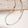 Summer Natural Seashell Ecil Eye & Faceted Round Natural White Jade Beaded Necklaces for Women YK7575-2-2