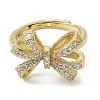 Rack Plating Brass Micro Pave Cubic Zirconia Adjustable Finger Rings RJEW-H224-03G-2