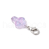Transparent Glass Cross Pendant Decorations HJEW-JM03349-01-5