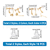 Unicraftale 16Pcs 4 Styles 304 Stainless Steel Findings Converter STAS-UN0053-23-3