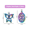 DICOSMETIC 24Pcs 6 Styles 201 Stainless Steel Pendants STAS-DC0013-69-2
