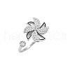 Rotating Brass Micro Pave Cubic Zirconia Cuff Rings FS-WGABA94-02-2