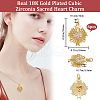 Beebeecraft 6Pcs Rack Plating Brass Micro Pave Cubic Zirconia Pendants KK-BBC0009-57-2