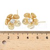 Flower Brass Micro Pave Cubic Zirconia Stud Earring Findings KK-M326-08G-3