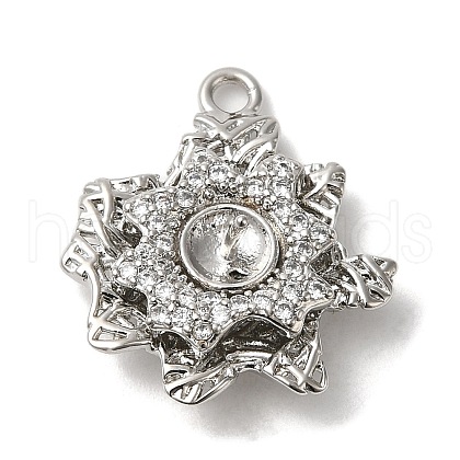 Rack Plating Brass Cubic Zirconia Pendants KK-M267-13P-1