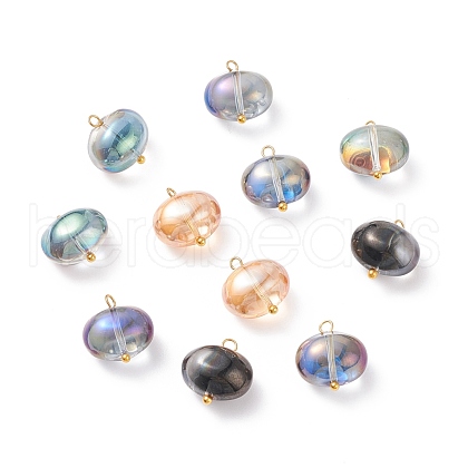 Electroplate Glass Beaded Pendants PALLOY-JF01588-1