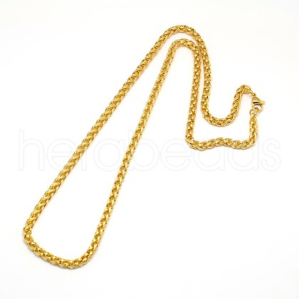 304 Stainless Steel Wheat Chain Necklace Making X-STAS-A028-N005G-1