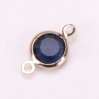 Brass Pave Glass Connector Charms FIND-WH0420-93KCG-06-1