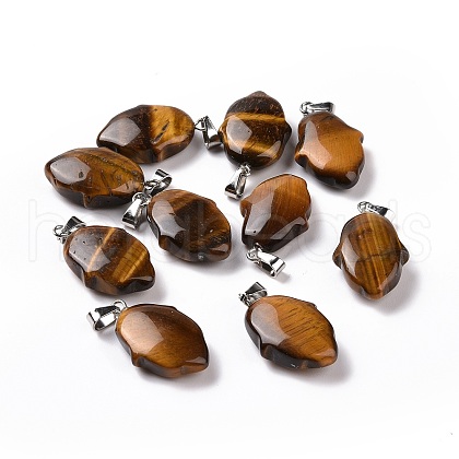 Natural Tiger Eye Pendants G-B041-03P-04-1