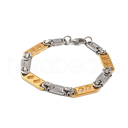 201 Stainless Steel Oval Link Chain Bracelets BJEW-B078-122GP-1