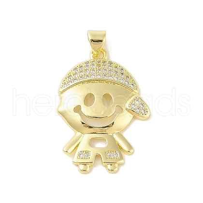 Rack Plating Brass Cubic Zirconia Pendants KK-S380-30G-02-1