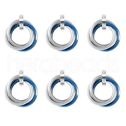 201 Stainless Steel Interlocking Ring Pendants STAS-SZ0002-61D-1