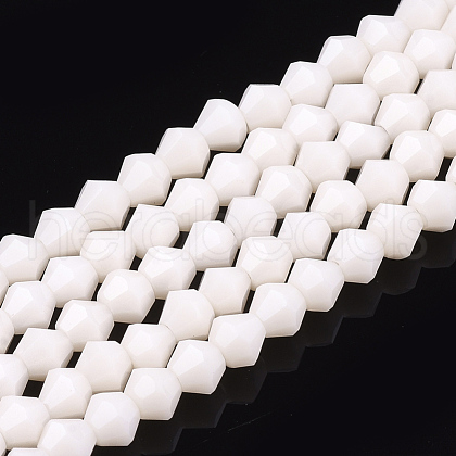 Opaque Solid Color Glass Beads Strands GLAA-Q080-4mm-B04-1
