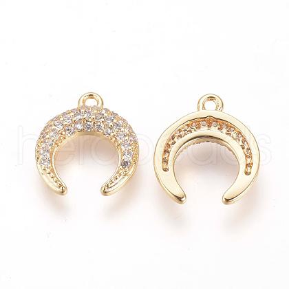 Brass Micro Pave Cubic Zirconia Pendants ZIRC-R015-102G-1