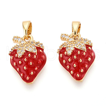Brass Micro Pave Cubic Zirconia Pendants KK-N265-11G-1