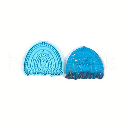 Mother's Day Theme DIY Pendant Silicone Molds DIY-P053-04-1