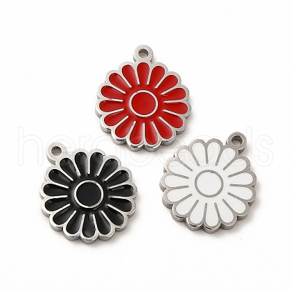 304 Stainless Steel Enamel Charms STAS-F291-03P-1