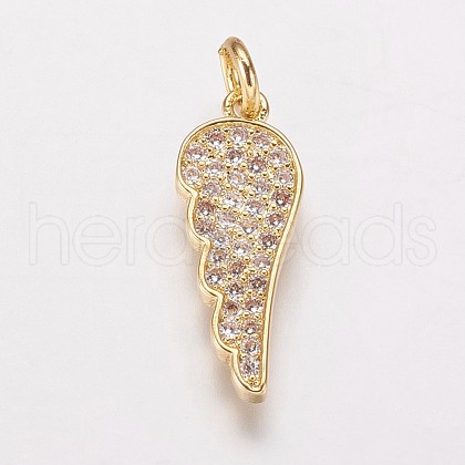 Brass Cubic Zirconia Pendants KK-P134-26A-G-1