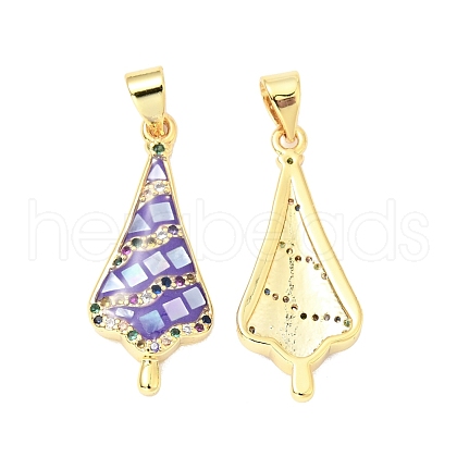 Brass Micro Pave Colorful Cubic Zirconia Pendants KK-G430-01G-01-1