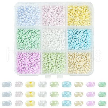 45g 9 colors Glass Seed Beads SEED-YW0002-54B-1