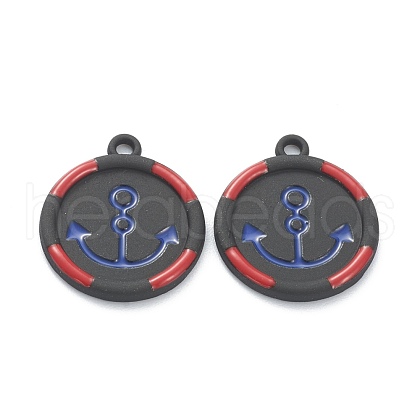 Baking Painted Alloy Enamel Pendants ENAM-I051-11LG-03-1