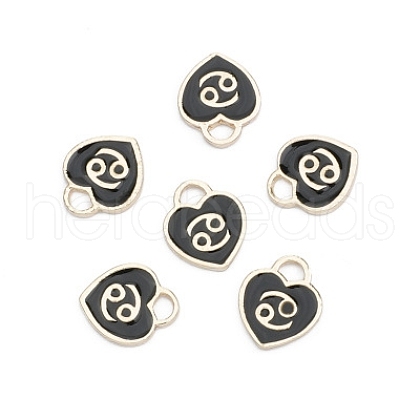 Alloy Enamel Charms with 12 Constellations ENAM-CJC0004-01D-1