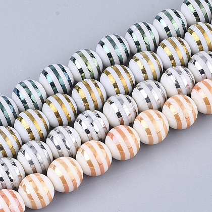 Electroplate Glass Beads Strands EGLA-S177-05B-M-1