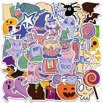 Halloween Themed PVC Waterproof Sticker Labels HAWE-PW0001-039-1