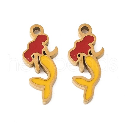304 Stainless Steel Enamel Pendants STAS-Z139-03G-05-1
