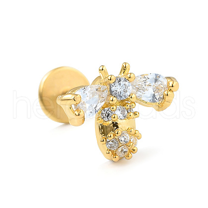 Stainless Steel Micro Pave Clear Cubic Zirconia Cartilage Earrings for Women Men WG39C06-07-1