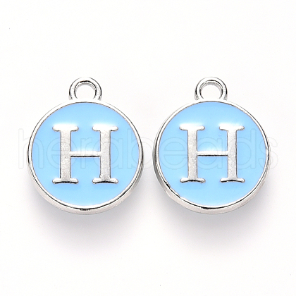 Platinum Plated Alloy Enamel Charms X-ENAM-S118-04H-P-1