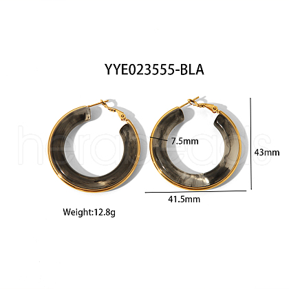 Stylish Stainless Steel Fever Hoop Earrings KA3294-6-1