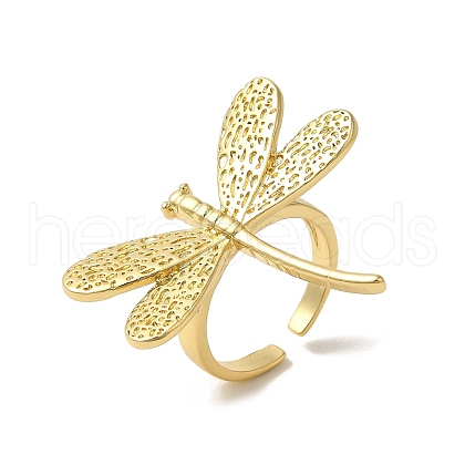 Rack Plating Brass Cuff Rings for Women RJEW-G325-04D-G-1