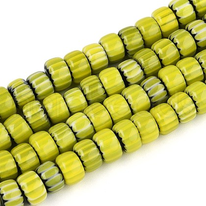 Handmade Millefiori Glass Beads Strands LAMP-T021-27A-01-1