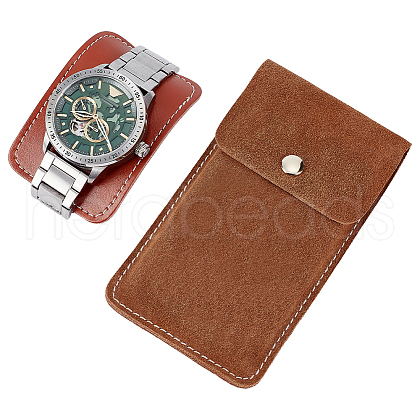 Portable Faux Suede Single Watch Pouch Storage Bags ABAG-WH0035-034-1