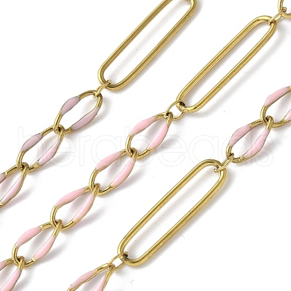 304 Stainless Steel Enamel Figaro Chains CHS-U003-02G-07-1
