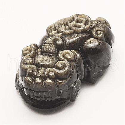 Natural Golden Sheen Obsidian Links G-G660-23-1