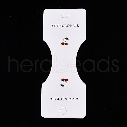 Folding Cherry Pattern Paper Jewlery Display Cards for Necklaces CDIS-T004-23-1