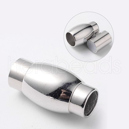Oval Brass Magnetic Clasps with Glue-in Ends KK-F361-01-NR-1